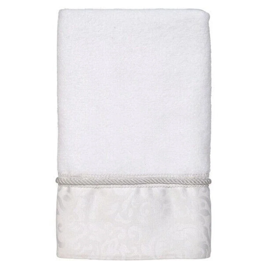 Avanti Manor Hill Set of 2 Fingertip Towels Bright White Guest Bath Bathroom